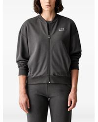 EA7 - Logo-Print Zip-Up Sweatshirt - Lyst