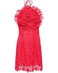 Oscar de la Renta - Floral-Appliqué Lace Minidress - Lyst