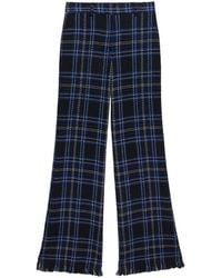 MSGM - Checked-Panel Cotton Trousers - Lyst