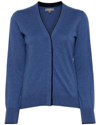 N.Peal Cashmere - Contrasting-border Cotton-cashmere Cardigan - Lyst