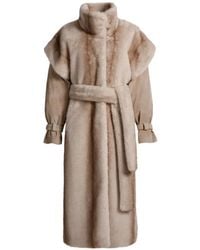 DUCIE - Harper Suede-Panel Coat - Lyst