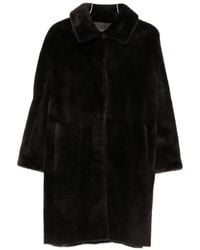 Manzoni 24 - Shearling Spread-Collar Reversible Coat - Lyst