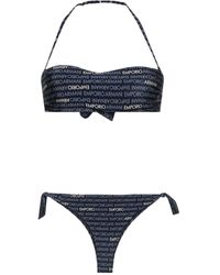 Emporio Armani - Bikini mit Logo-Print - Lyst