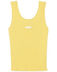 Claudie Pierlot - Ribbed-Knit Logo-Patch Tank Top - Lyst