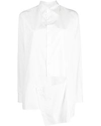 Y's Yohji Yamamoto - Asymmetric Draped Cotton Shirt - Lyst