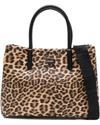 Ermanno Scervino - Leopard-print Logo-plaque Tote Bag - Lyst