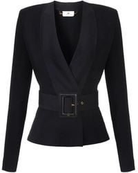 Elisabetta Franchi - ベルテッド ジャケット - Lyst