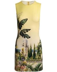 Alice + Olivia - Wynell Landscape-Print Mini Dress - Lyst