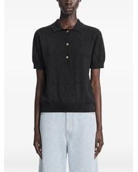Max Mara - Pomposa Ribbed-Knit Short-Sleeve Polo Shirt - Lyst