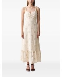 Pedro Del Hierro Madrid - Beaded-Strap Embroidered Maxi Dress - Lyst