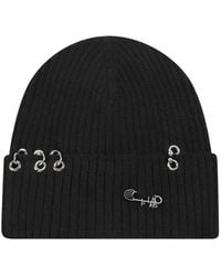 Pinko - Pierced Ribbed-Knit Beanie Hat - Lyst
