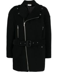 Saint Laurent - Notched-Collar Zip-Fastening Coat - Lyst
