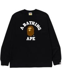 A Bathing Ape - Logo-Print Long-Sleeve T-Shirt - Lyst