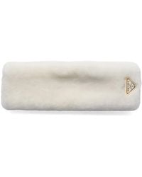 Prada - Shearling Headband - Lyst