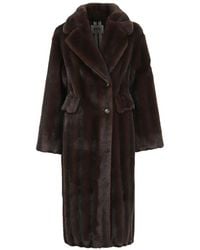 S.W.O.R.D - Striped Faux-Fur Coat - Lyst