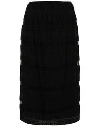 N°21 - Striped Lace Midi Skirt - Lyst