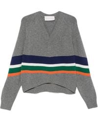 Circus Hotel - Striped V-Neck Sweater - Lyst