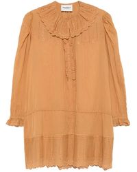 Isabel Marant - Lenora Broderie-Anglaise Ruffled Mini Dress - Lyst