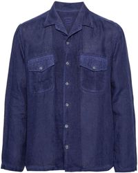120% Lino - Notched-collar Linen Shirt - Lyst