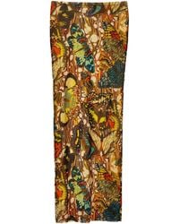 Jean Paul Gaultier - Butterfly Print Mesh Long Skirt - Lyst