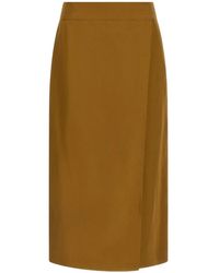 Alberto Biani - Wrap Asymmetric-Closure Midi Skirt - Lyst