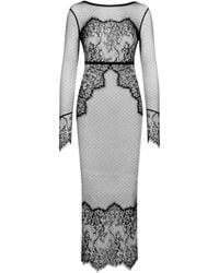 Scandale - Babydoll Lace-Panelled Maxi Dress - Lyst