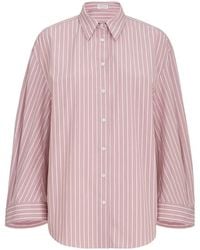 Brunello Cucinelli - Striped Cotton-Poplin Shirt - Lyst