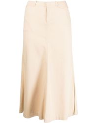 Ralph Lauren Collection - Low-rise Cotton Midi Skirt - Lyst