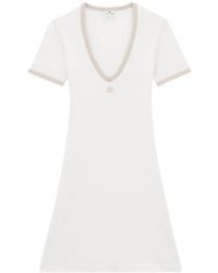 Courreges - Robe Courte À Patch Logo - Lyst