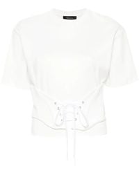 Mugler - T-Shirt Mit Corsage-Detail - Lyst