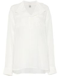 TOTEME - Overlapping-collar Blouse - Lyst