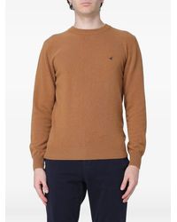 Brooksfield - Embroidered-Logo Wool Sweater - Lyst