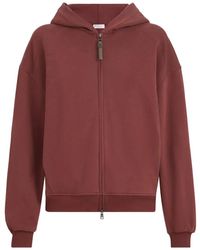 Brunello Cucinelli - Cotton Smooth French Terry Topwear With Shiny Zipper Pull - Lyst