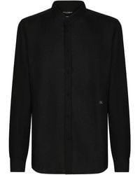Dolce & Gabbana - Linen Martini-fit Shirt With Dg Hardware - Lyst