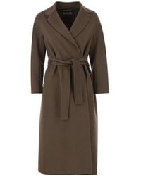 Max Mara - Esturia Wollen Jas Met Ceintuur - Lyst