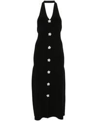 Maje - Flower-Embellished Midi Dress - Lyst