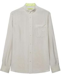 Shanghai Tang - Fortune Mandarin-Collar Chest-Pocket Shirt - Lyst