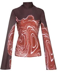Ellery - Abstract-Print Roll-Neck Top - Lyst
