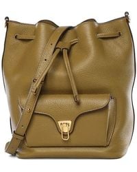 Coccinelle - Beat Generation Drawstring Pocket Leather Bucket Bag - Lyst