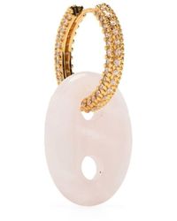 Crystal Haze Jewelry Orecchini Infinity con quarzo rosa - Bianco