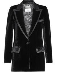Philipp Plein - Contrasting-Trim Velvet Blazer - Lyst