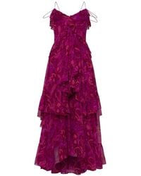Cinq À Sept - Paisley-Print Ruffled Maxi Dress - Lyst