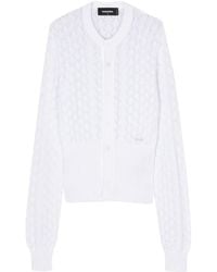 DSquared² - Open-knit Cotton Cardigan - Lyst