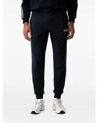 EA7 - Logo-Tape Track Pants - Lyst