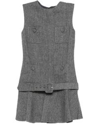 Self-Portrait - Herringbone Buckled Mini Dress - Lyst