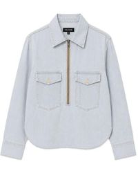 Yigal Azrouël - Rose Zip-Up Denim Shirt - Lyst