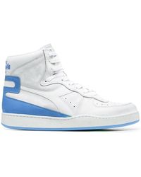 Diadora - High-top Panelled Leather Sneakers - Lyst