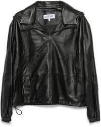 Loewe - フーデッド レザージャケット - Lyst