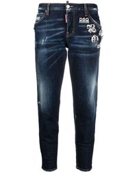 DSquared² Jeans Verfraaid Met Kristallen - Blauw