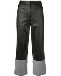 Tibi - Pantalones Rectos Con Bajos Vaqueros - Lyst